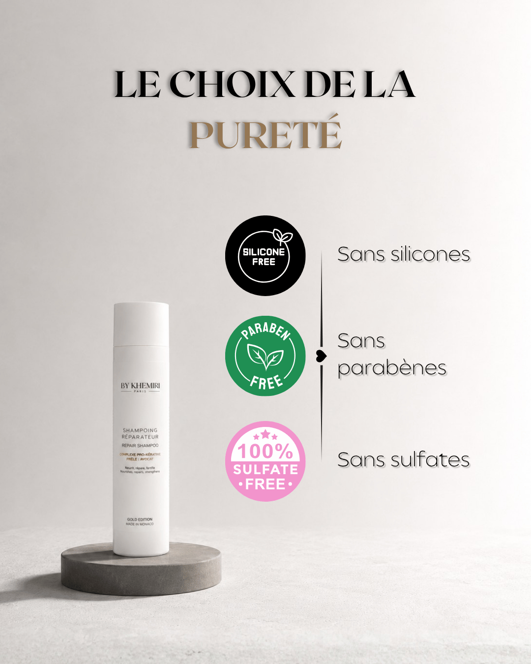 Shampoing Réparateur à la Kératine Sans Sulfate | ByKhemiri