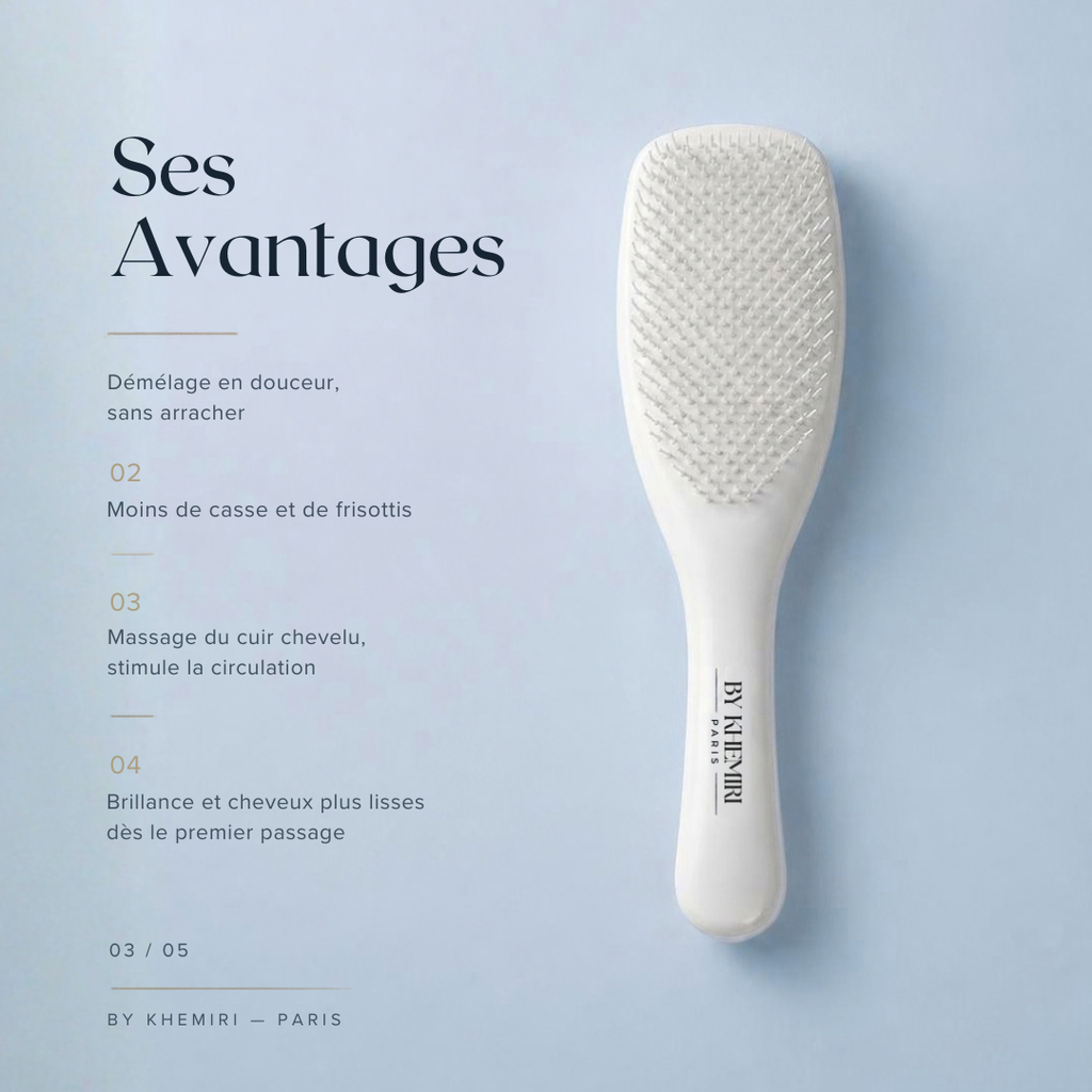 Brosse démêlante FlexGlide By Khemiri – prise en main ergonomique