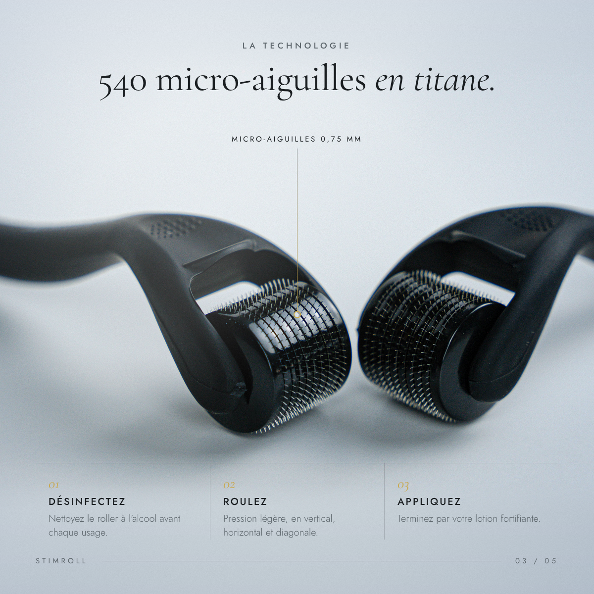 Derma Roller Microneedling – Stimule la Pousse Cheveux & Barbe