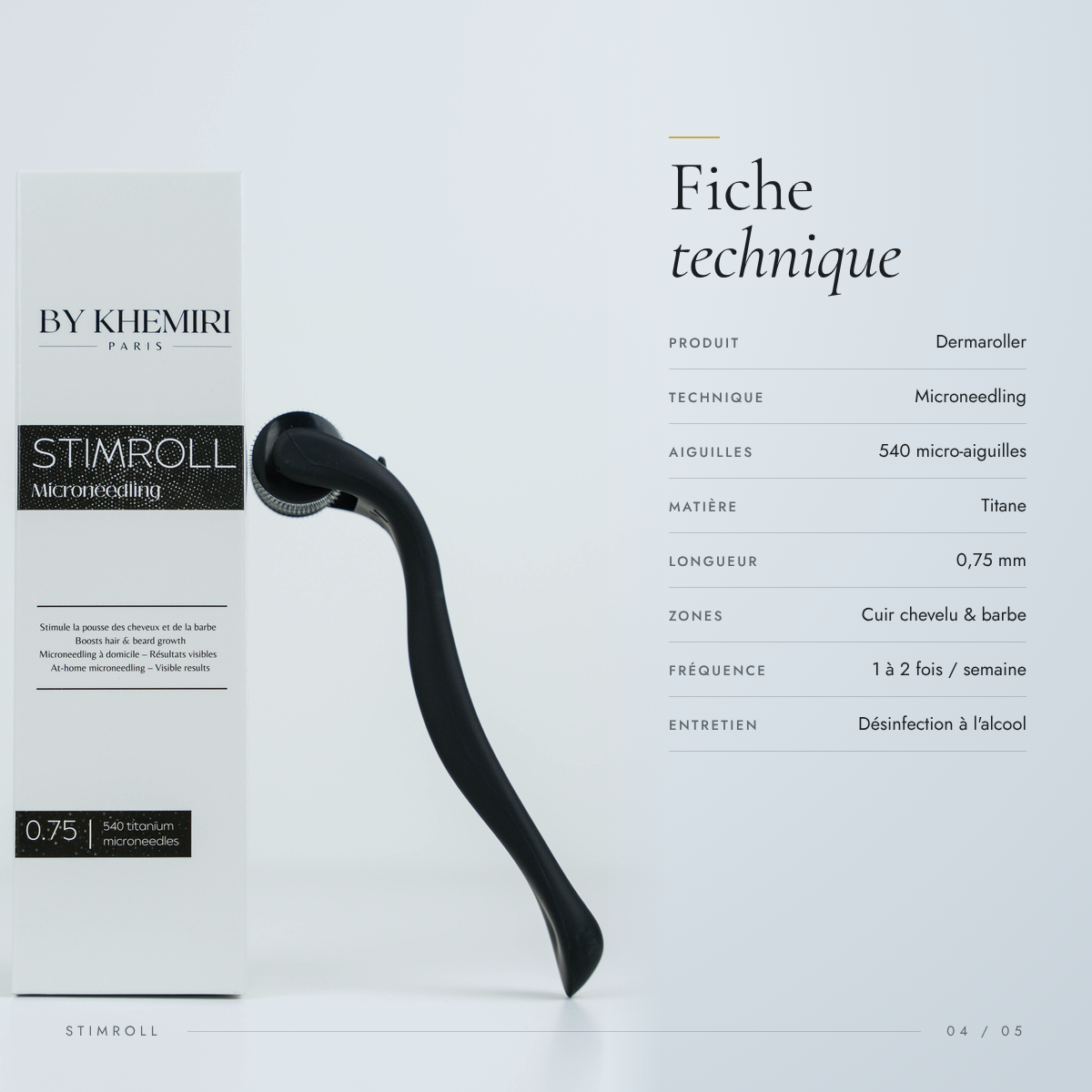 Derma Roller Microneedling – Stimule la Pousse Cheveux & Barbe