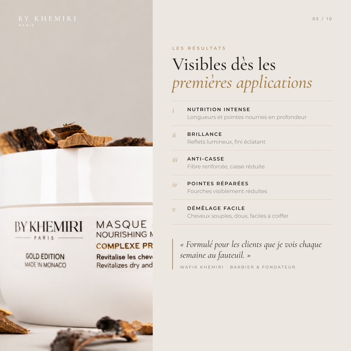 Masque Nourrissant Réparateur à la Kératine - Gamme Gold