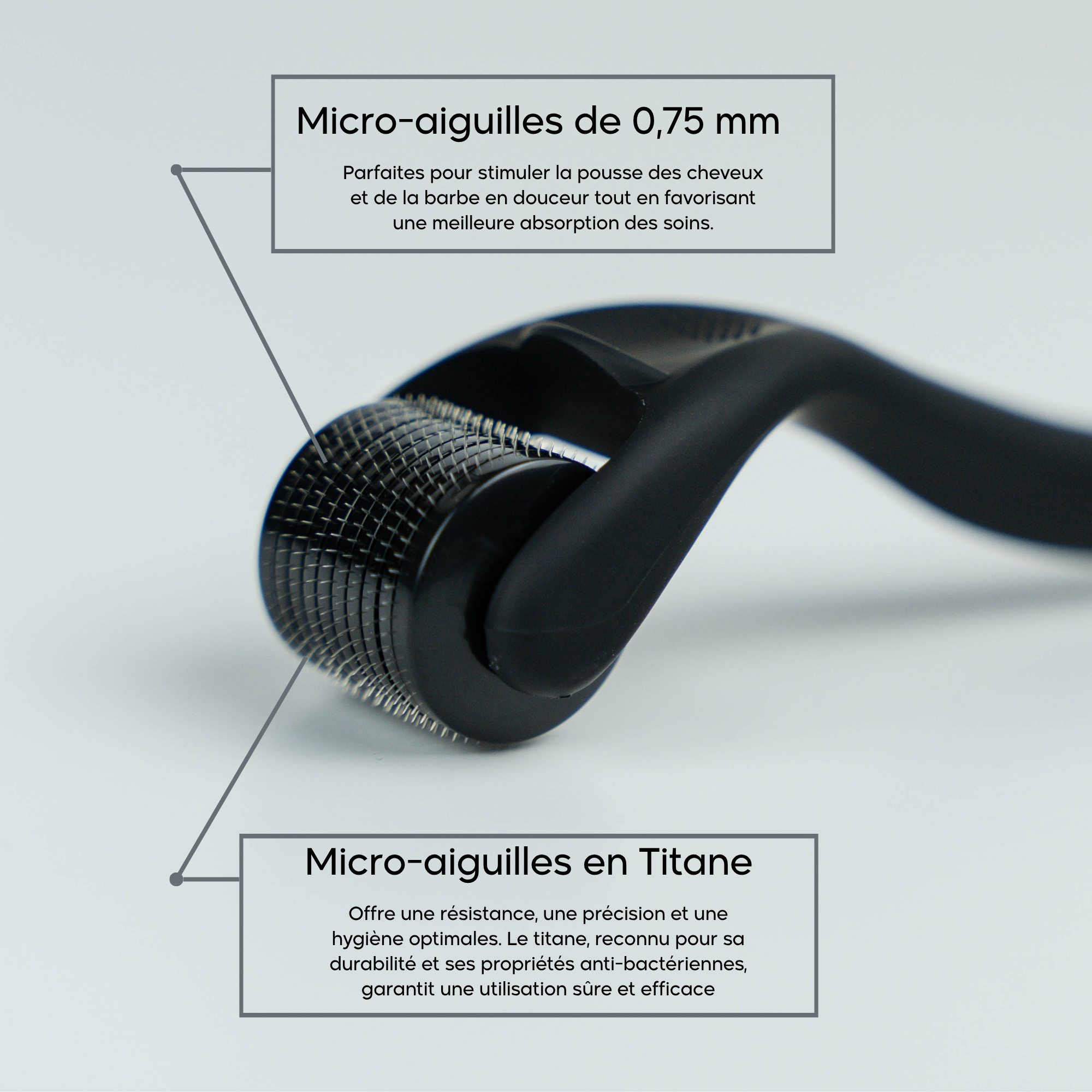 Derma Roller Microneedling – Stimule la Pousse Cheveux & Barbe