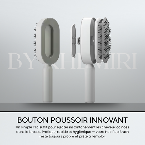 Hair Pop Brush – Brosse à bouton poussoir anti-cheveux By Khemiri