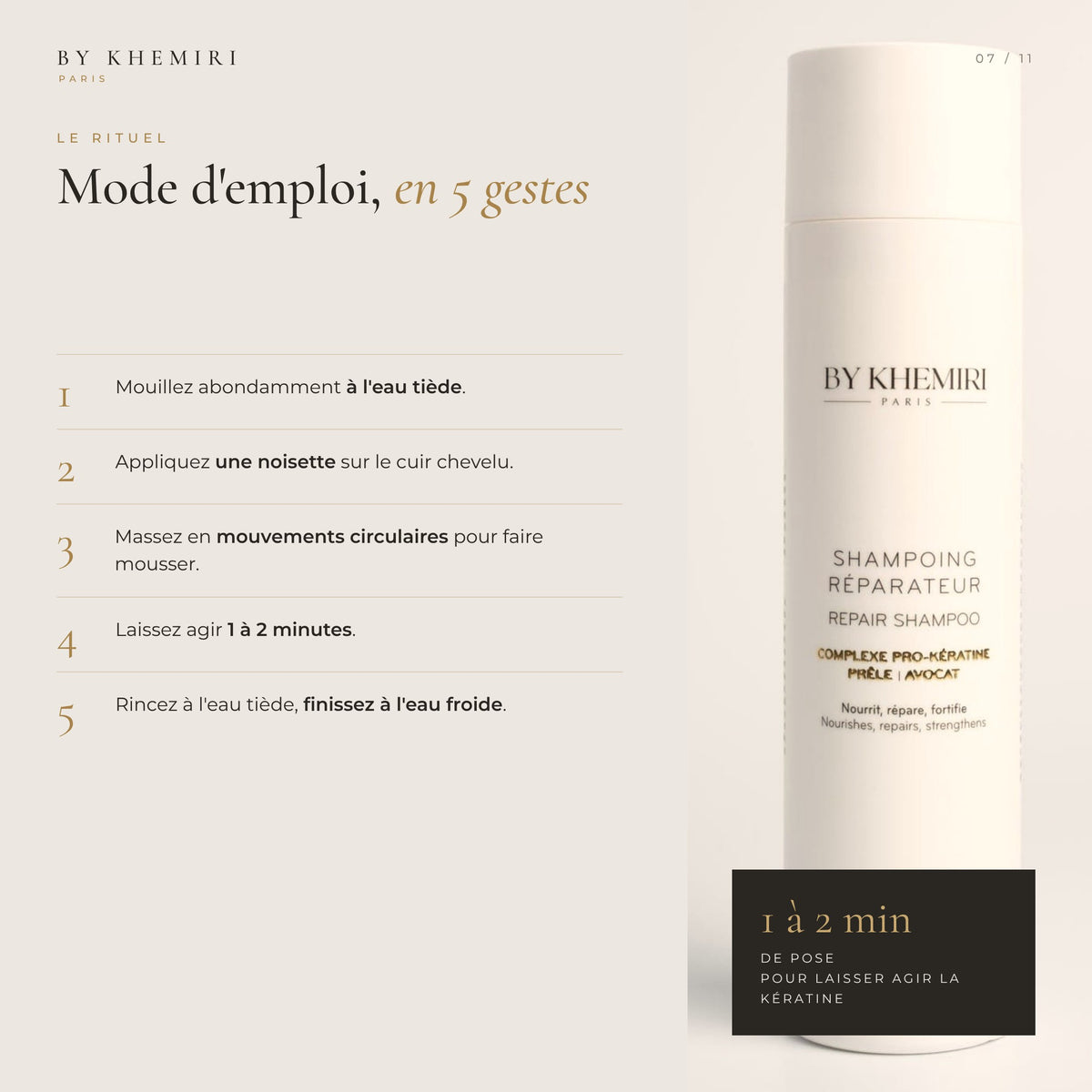 Shampoing Réparateur à la Kératine Sans Sulfate