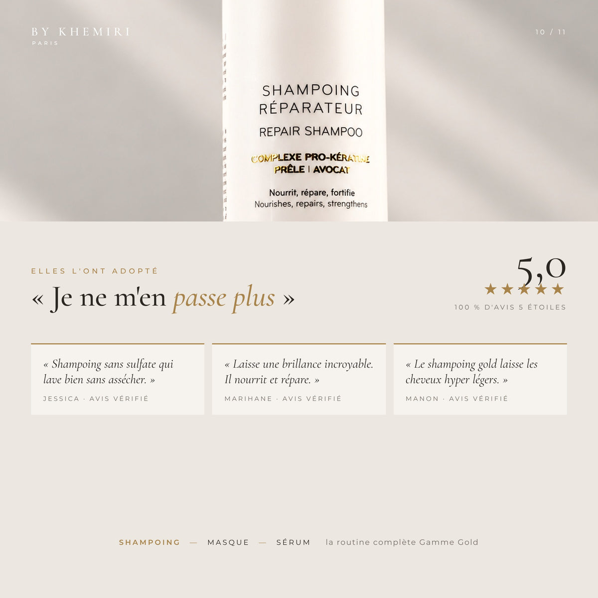 Shampoing Réparateur à la Kératine Sans Sulfate