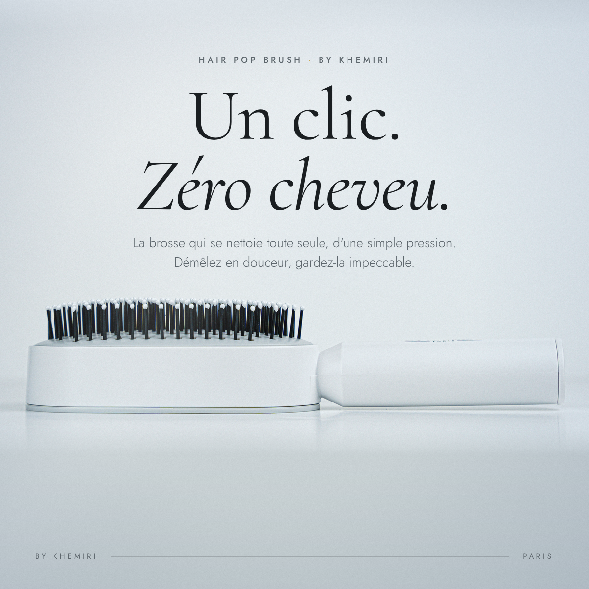 Hair Pop Brush – Brosse à bouton poussoir anti-cheveux By Khemiri