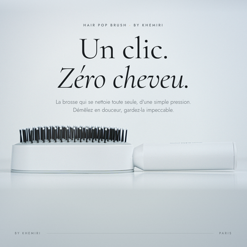 Hair Pop Brush – Brosse à bouton poussoir anti-cheveux By Khemiri